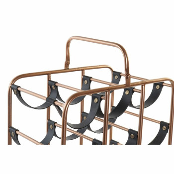 Butelių laikiklis DKD Home Decor 37 x 23,5 x 54 cm Metalinis Varinis Poliuretanas