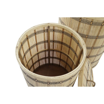 Krepšelio rinkinys DKD Home Decor Ruda Natūralus Bambukas (2 Dalys),,,