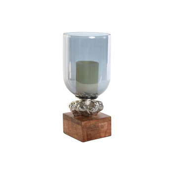 Žvakidė DKD Home Decor 16,5 x 16,5 x 38,5 cm Stiklas Aliuminis,,,