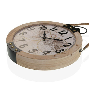 Sieninis laikrodis Versa Mapamundi 40 x 6,5 x 47 cm Medžio MDF,,,