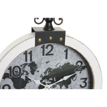 Wall Clock DKD Home Decor 40 x 4 x 54 cm Crystal Iron MDF Wood World Map (2 Units),,,