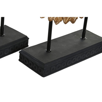 Dekoratīvās figūriņas DKD Home Decor 25 x 8 x 34 cm Melns Bronza Moderns Apļi (2 gb.),,,