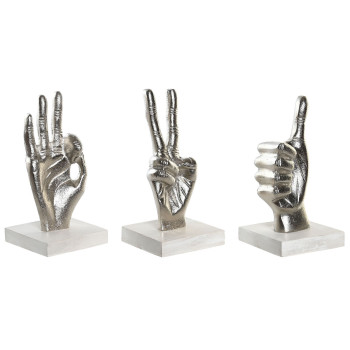 Dekoratyvinė figūrėlė DKD Home Decor Sidabras 10 x 10 x 20 cm (3 vnt.),,,