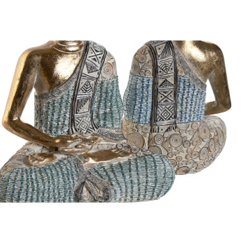 Dekoratyvinė figūrėlė DKD Home Decor 23 x 13 x 34 cm Mėlyna Buda Turkis Rytietiškas Atskirtas (2 vnt.),,,