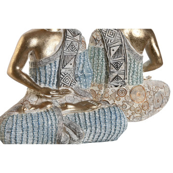 Dekoratyvinė figūrėlė DKD Home Decor 18,6 x 9,7 x 27 cm Mėlyna Buda Turkis Rytietiškas Atskirtas (2 vnt.),,,