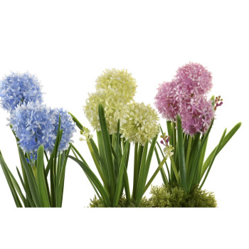 Dekoratyvinis augalas DKD Home Decor Porolonas Mėlyna Rožinė Geltona polipropileno 15 x 15 x 30 cm (3 Dalys),,,