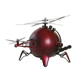 Table clock DKD Home Decor Red Silver Helicopter (2 Units),,,