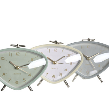 Žadintuvas DKD Home Decor Mėlyna Balta Pilka PVC Metalinis Vintage 11,5 x 4 x 10 cm (3 vnt.),,,