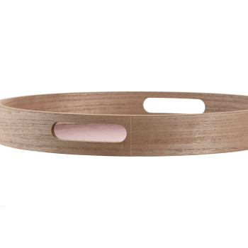 Užkandžių dėklas DKD Home Decor Scandi Rožinė Balta 35 x 35 x 5 cm Medžio MDF (3 vnt.)