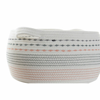 Krepšelio rinkinys DKD Home Decor Balta Juoda Oranžinė 52 x 43 x 25 cm 3 Dalys,,,