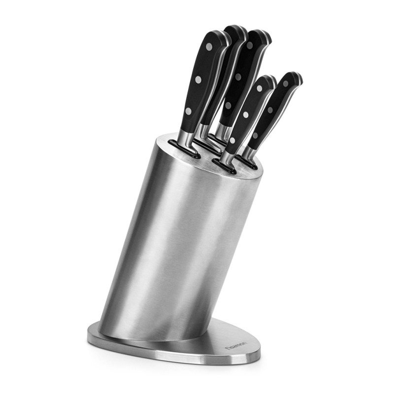 6 pcs knife set LEIF with stainless steel block (3Cr14 steel)