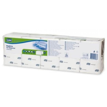 N4 UNIVERSAL INTERFOLD NAPKINS  1/4 FOLD 225x5PC.. WHITES, 1KĀRTA, Tork
