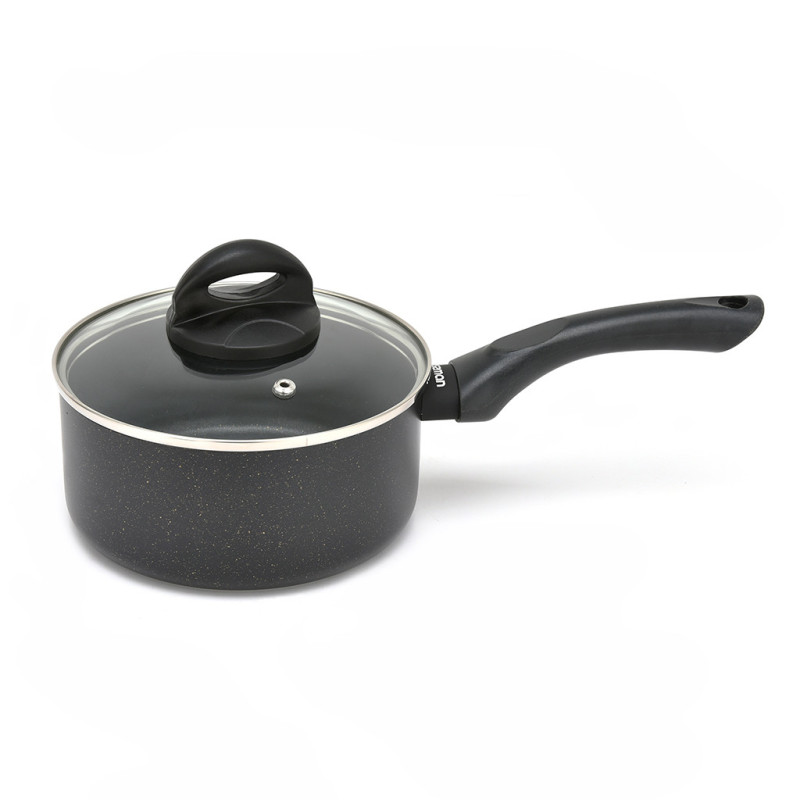 Ковш FORDE 16x8см / 1,5 л со стеклянной крышкой (алюминий)