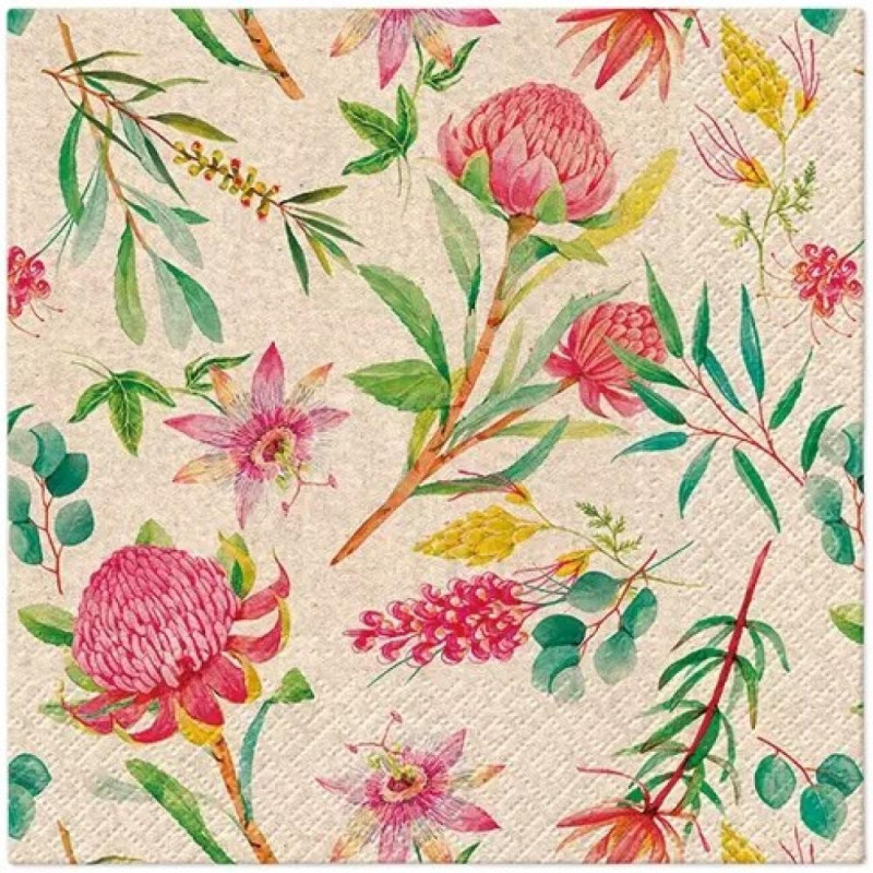 NAPKINS  33X33 WE CARE PASSIONFLOWER, Paw Decor Collection