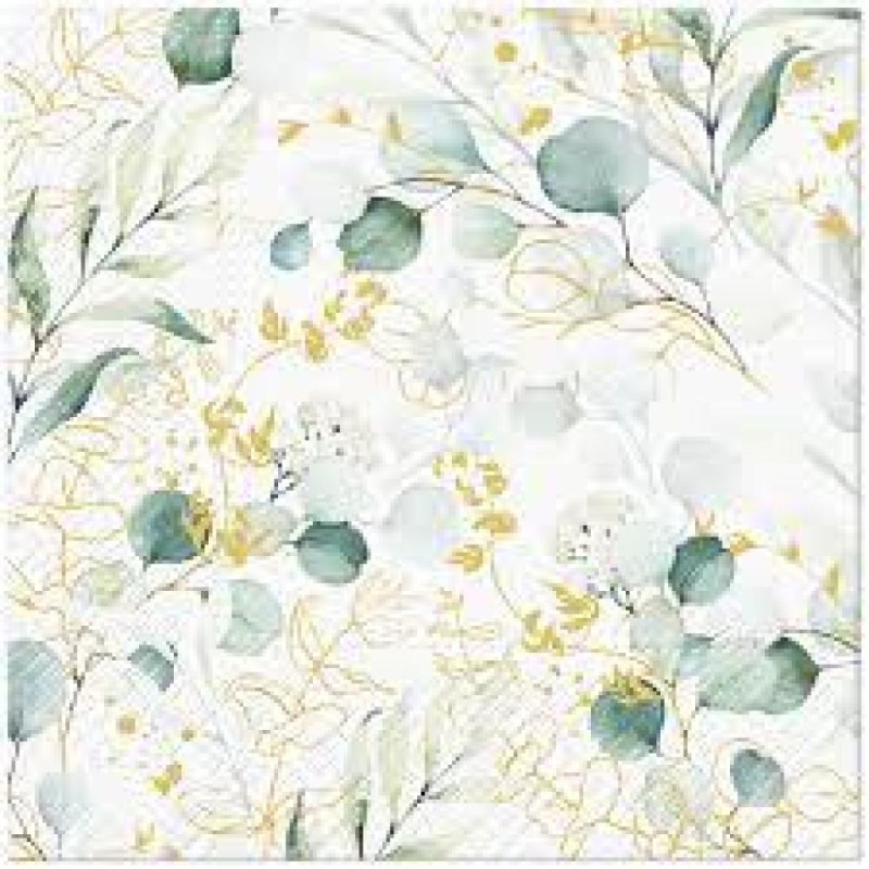 SALVETES 33X33 GOLDEN EUCALIPTUS, Paw Decor Collection