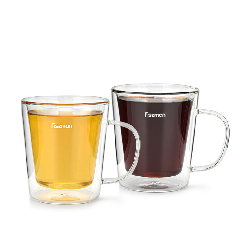 Cup set 2pcs BORGIA 320 ml double wall glass (borosilicate glass)