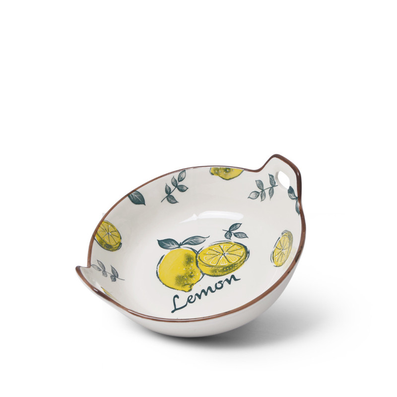 Baking and serving dish LIMONCELLO 19.5X17.5X6.8 cm with side handles (porcelain)