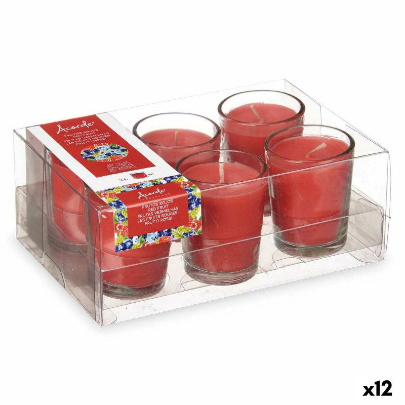 Scented Candle Set Acorde 48-A-AR Red fruits Glass (12 Units),,,