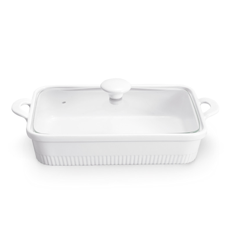 Baking dish with lid 27 x 19 x 6 cm / 1.6 l Horeca porcelain