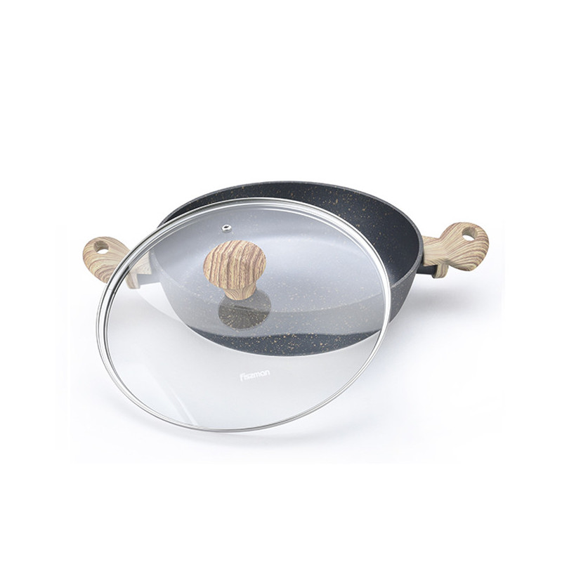 Panna sautēšanai BLACK COSMIC 26x6,5 cm/2850 ml (alumīnijs) ar stikla vāku (alumīnijs)