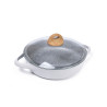 Shallow pot SHADOW BORNEO 24x7.2 cm / 2.6 LTR with glass lid with induction bottom (aluminium with non-stick coating)