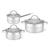 6PCS Cookware set TORCY with glass lids (stainless steel)