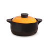 Casserole DEL FUOCO 18x10 cm / 1.6 LTR with lid, color ORANGE (fire proof ceramic)