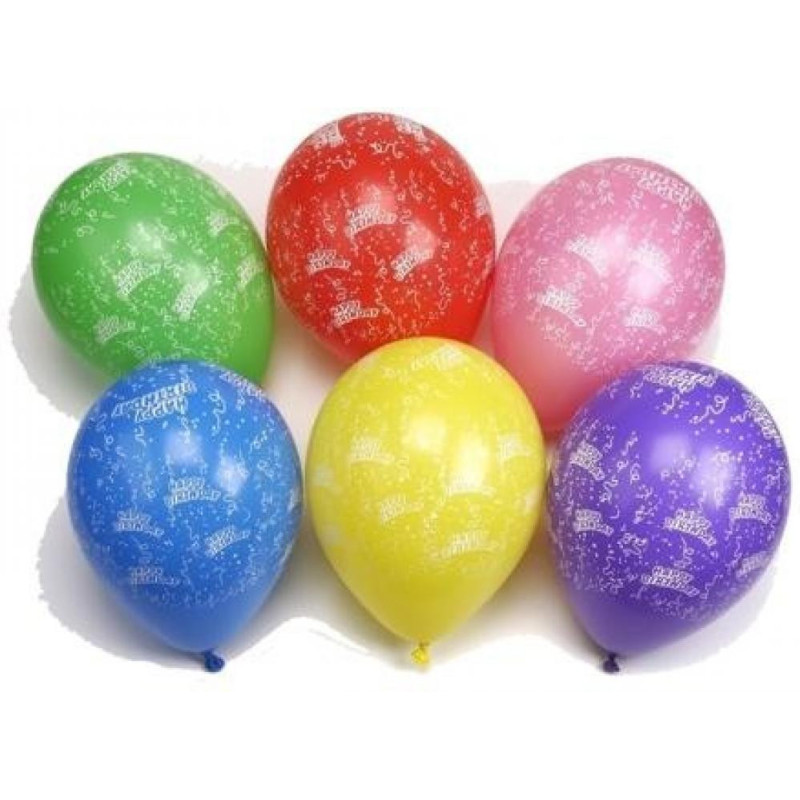 HAPPY BIRTHDAY BALONI D25CM, 10GAB., ASS., Pap Star