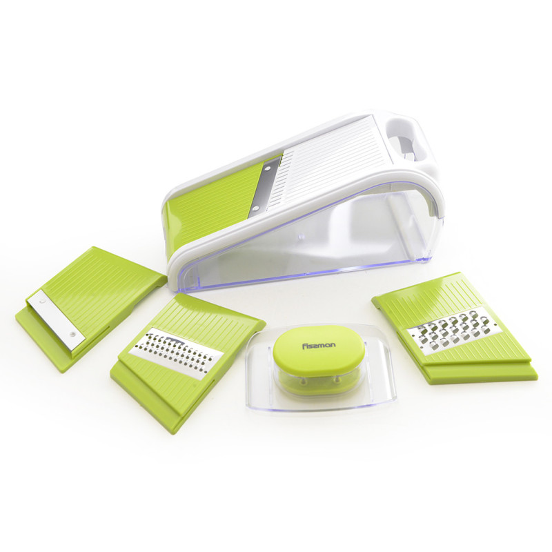 Adjustable mandoline slicer with container 27x11x10 cm with 4 blades (ABS + stainless steel)