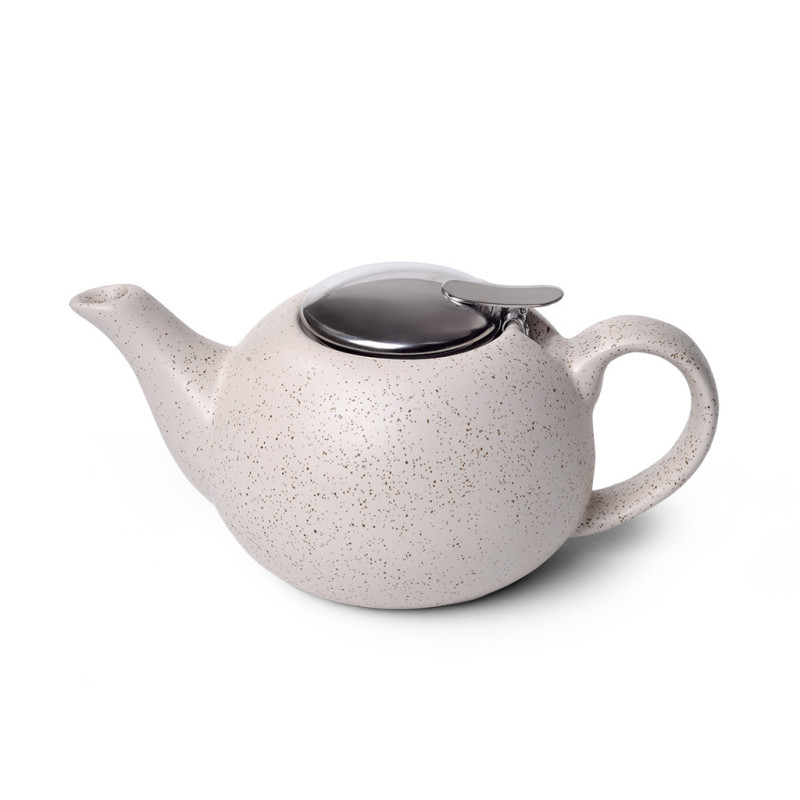 Teapot 800 ml with a metal strainer WHITE SAND (ceramic)