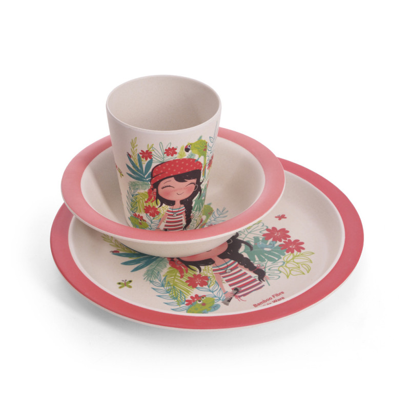 Dinner set GIRL 3 pcs (bamboo fibre)