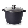 Stockpot EMMA 28x10,3 cm / 10.3 LTR with glass lid with induction bottom (aluminium with non-stick coating)