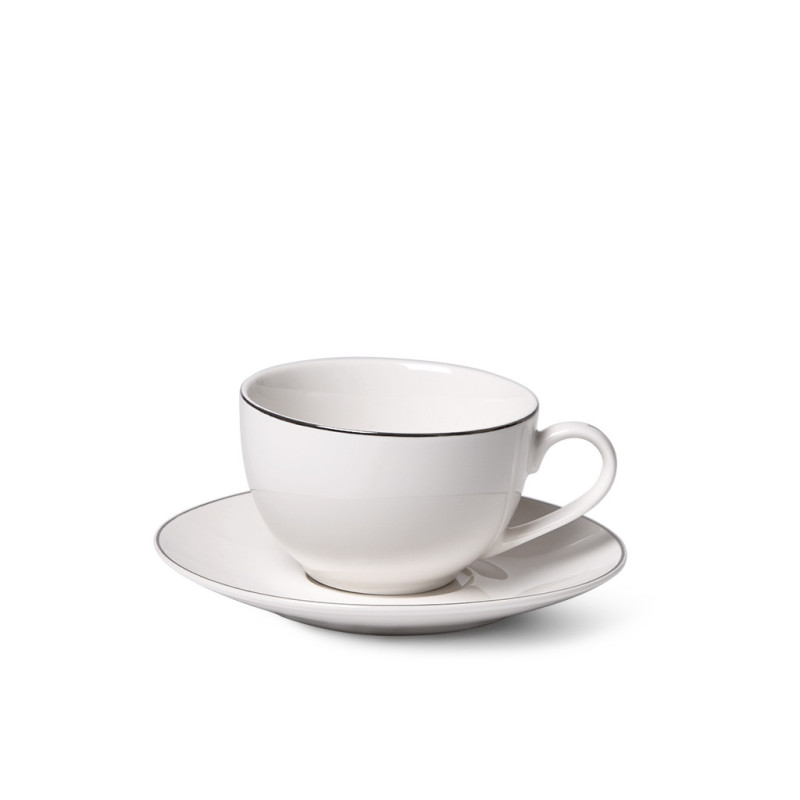 Tea Cup and saucer ALEKSA 250 ml color white (porcelain)