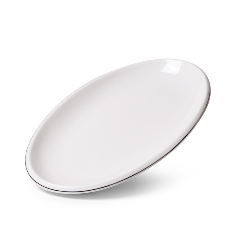 Oval Plate ALEKSA 35X21 cm color white (porcelain)