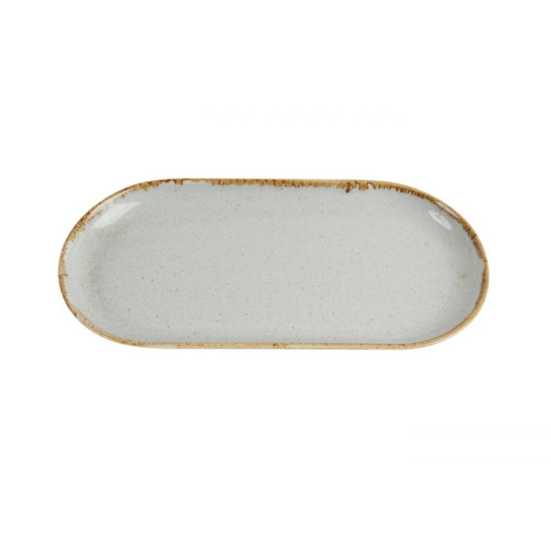 SEASONS pelēks oval  plate  15x30cm, Porland