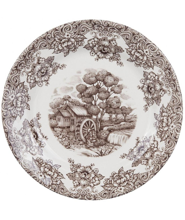 WATER WHEEL BROWN DESSERT  PLATE  20,7 CM, Claytan