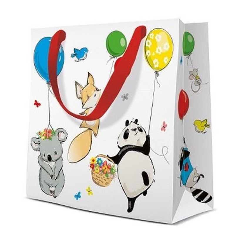 GIFT PACKAGE  17X17X6CM ANIMALS PARTY, SQUARE, Paw Decor Collection