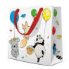 GIFT PACKAGE  17X17X6CM ANIMALS PARTY, SQUARE, Paw Decor Collection