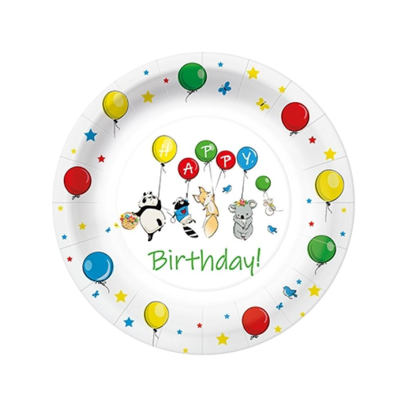 BALLOONS PAPER  DISHES  23CM 10GB, 0.091KG/IEP, Paw Decor Collection