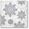 NAPKINS  33X33CM SNOWFLAKES SILVER, Paw Decor Collection