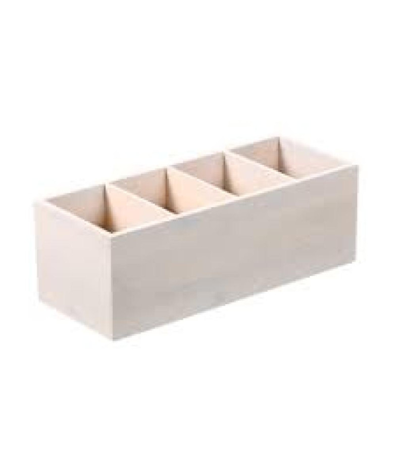 PIEDERUMU STATĪVS -ORGANIZATORS 35x12x14CM, BEICĒTI BALTS, BAMBUSS, FSC, Kesper