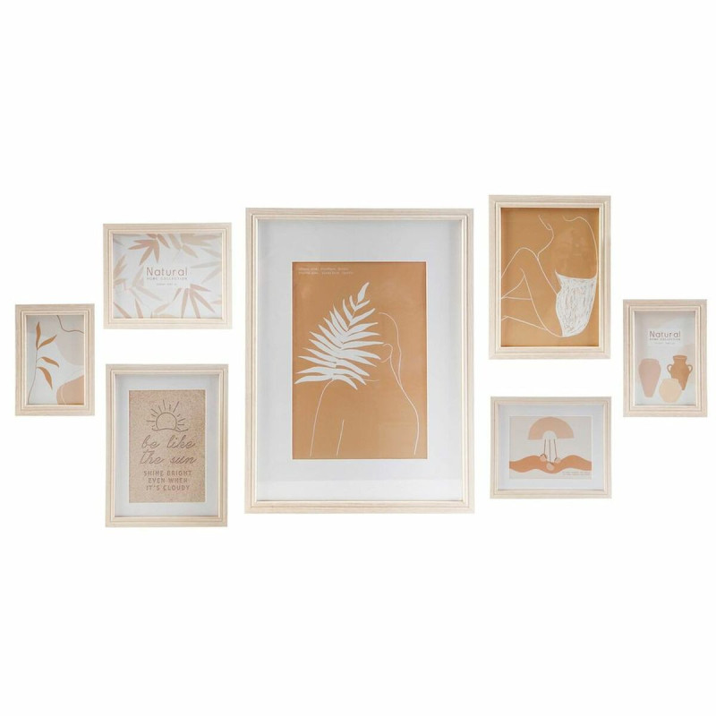 Seinapealsed fotoraamid DKD Home Decor 32,5 x 1,5 x 45 cm Kristall Naturaalne Pruun Kaasaegne Puit MDF,,,