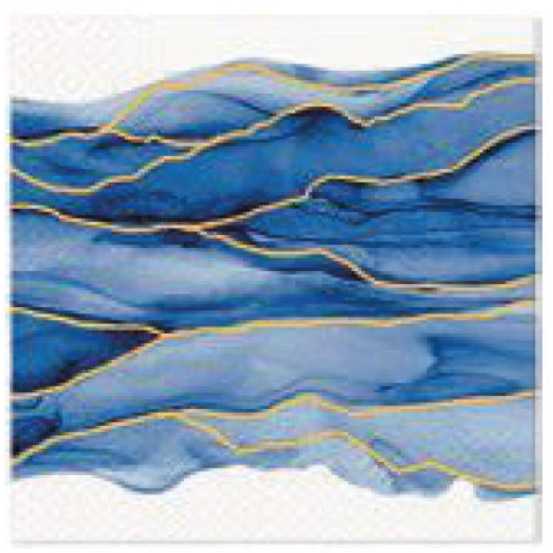 NAPKINS  33X33CM WATERCOLOR WAVES, Paw Decor Collection