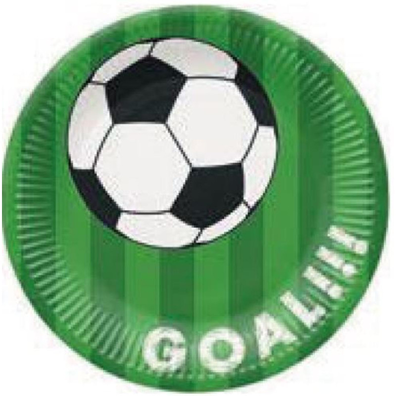 [E] SOCCER BALL GREEN БУМАГА  ТАРЕЛКИ  23CM 8GB, 0.091KG/IEP, Paw Decor Collection