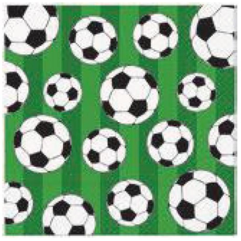 [E] NAPKINS  33X33CM SOCCER BALL, Paw Decor Collection