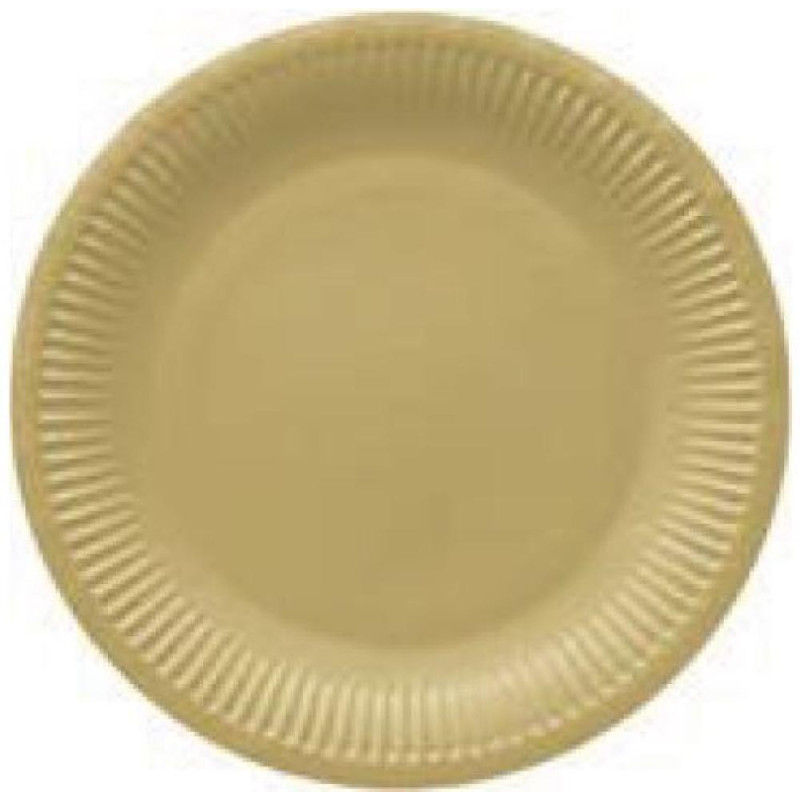 MONOCOLOR GOLD PAPER  DISHES  23CM 8GB, 0.091KG/IEP, Paw Decor Collection