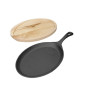 WORLD OF FLAVOURS FAJITA SIZZLER SET. PAN  AR PALIKTNI UN PEN URA CIMDU, 18.9X41X5CM, black /BROWN , ČUGUNS/KOKS/TEKSTILS, Kitch