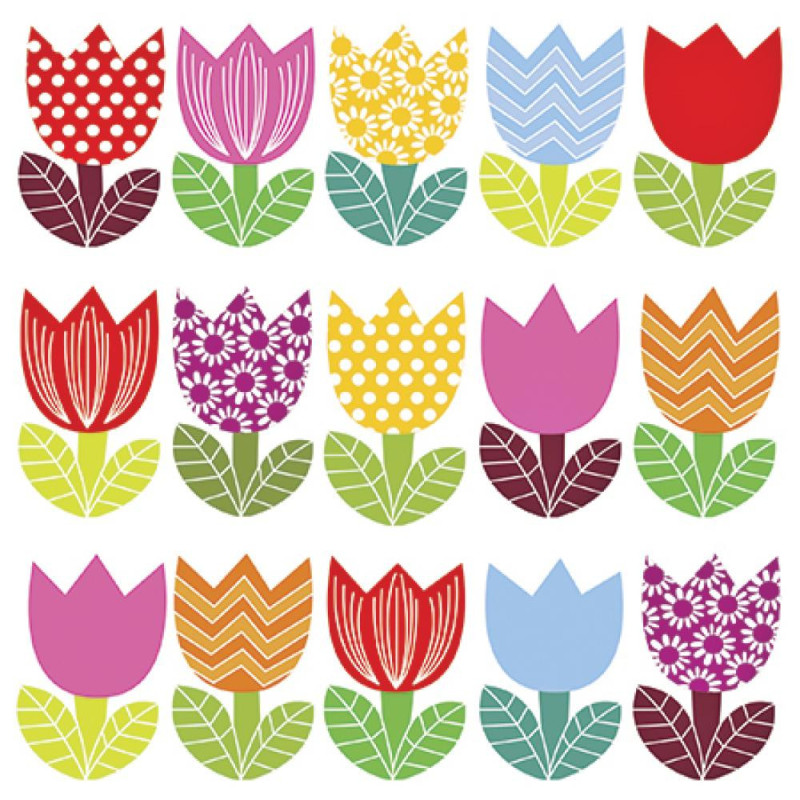 SALVETES 33X33CM FUNNY TULIPS, Paw Decor Collection