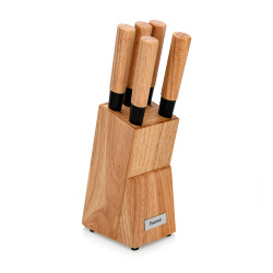 Set of knives in a wooden...
