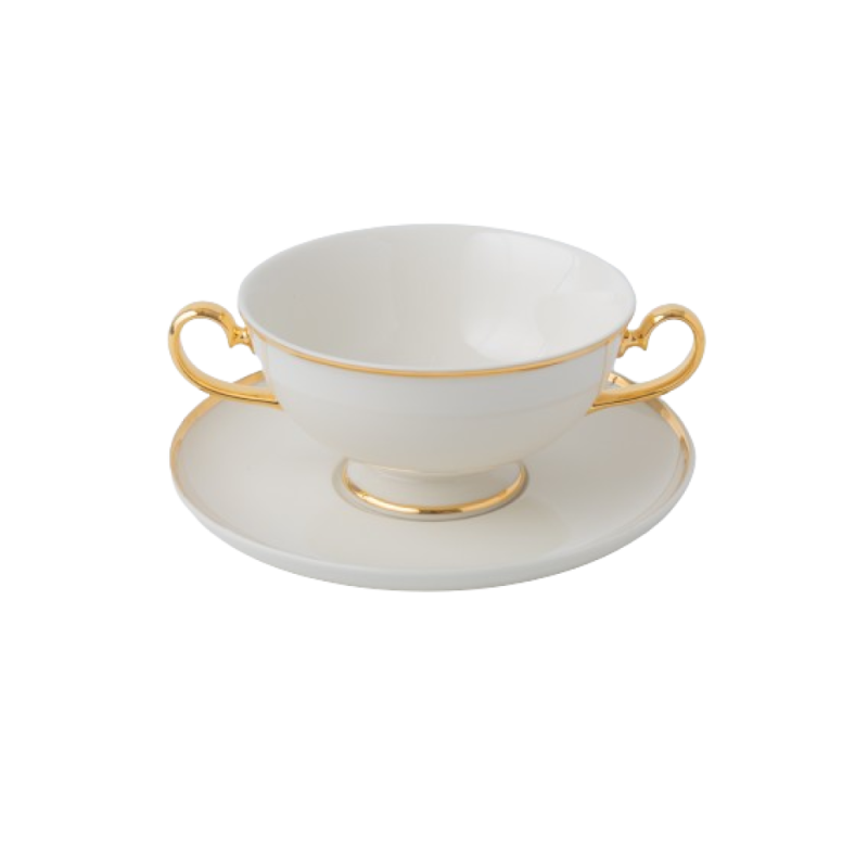 PRIMA GOLD BULJONA чашка  AR OSĀM 280ML, AR APAKŠTASI 16CM, Quality Ceramic